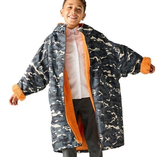 
Regatta Junior Kids Waterproof Fleece Lined Robe Black Camo