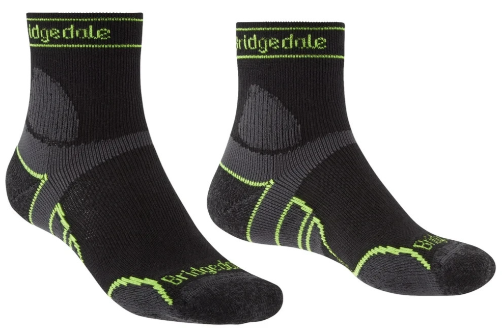 
Bridgedale Mens Trail Run Lightweight T2 Merino Sport 3/4 Crew Socks Black