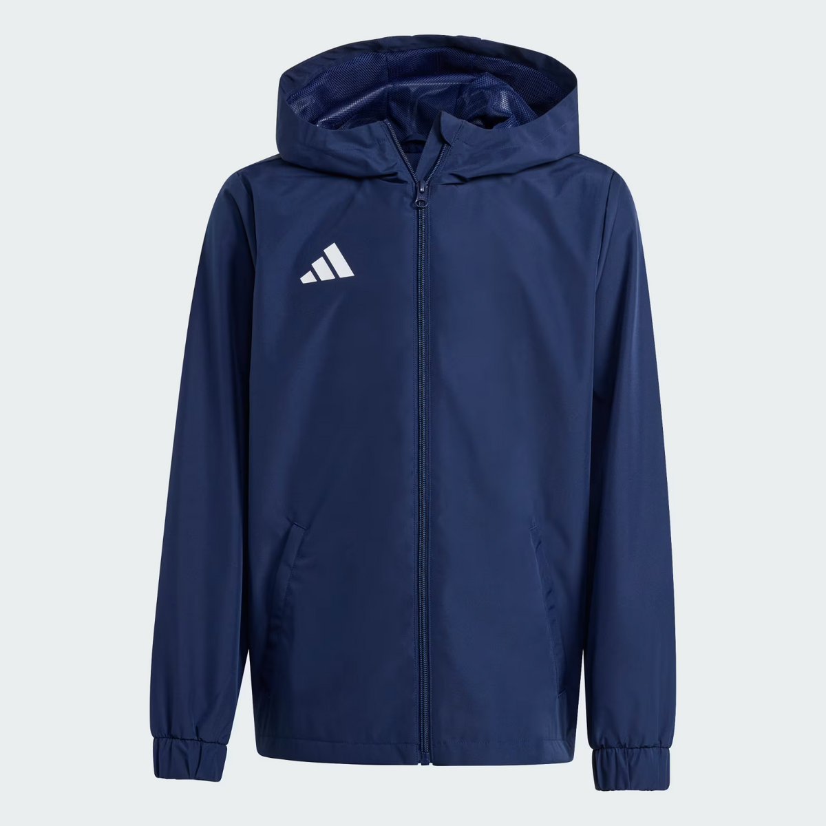 Adidas Junior Entrada 26 All Weather Rain Jacket Coat Navy JZ9103