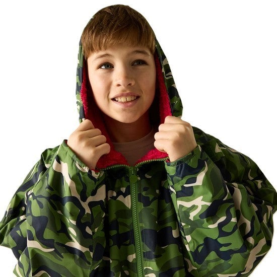 
Regatta Junior Kids Waterproof Fleece Lined Robe Green Camo