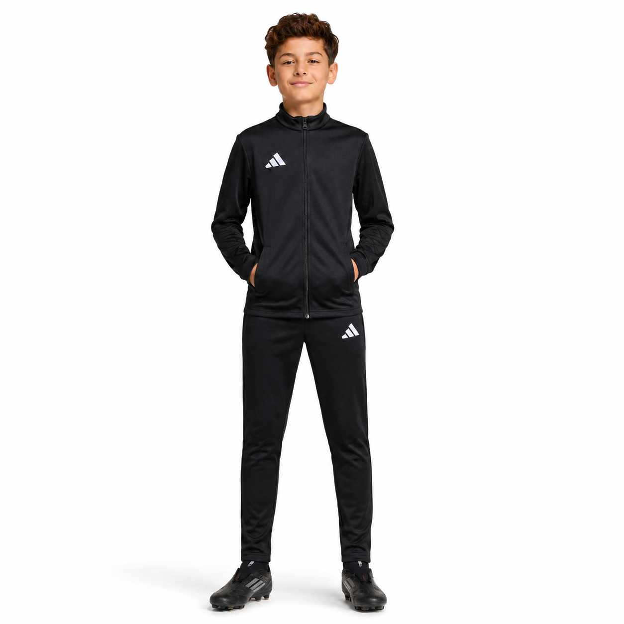 Adidas Entrada 26 Junior Full Zip Tracksuit Black JZ6608 / JZ6550