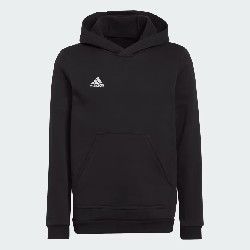 Adidas Boys Girls Hoodie Entrada Hoody Kids Fleece Top Jumper Sweatshirt Black