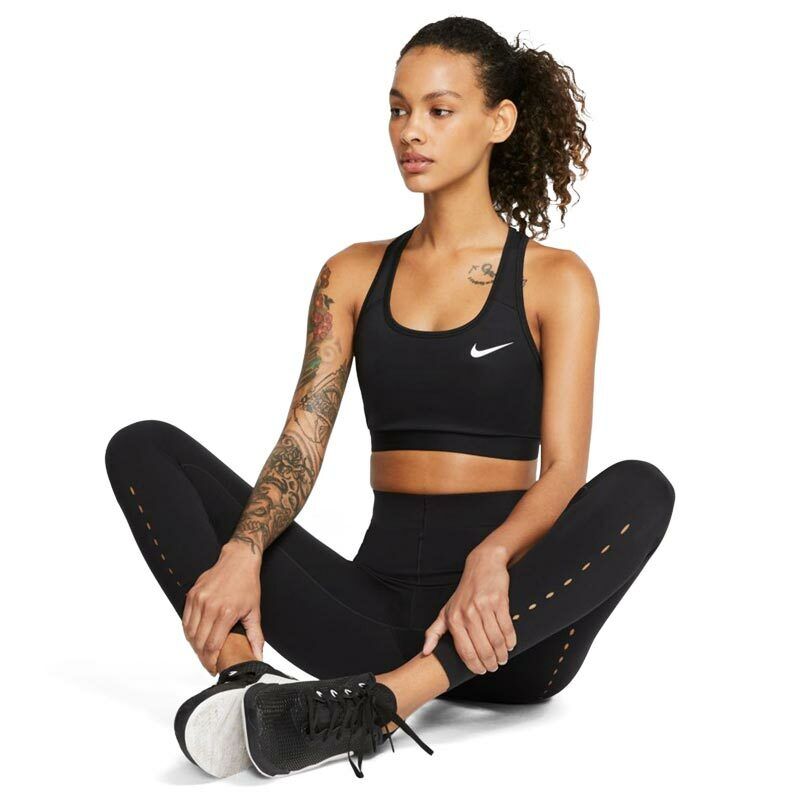 Nike Training Swoosh dri fit medium support sports bra tank in black