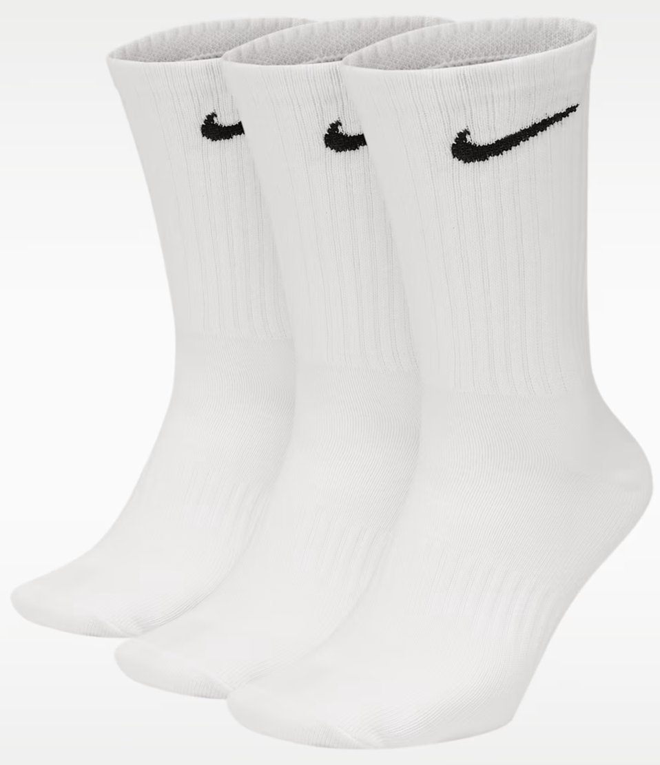 Nike Everyday Lightweight Crew Socks 3 Pairs White SX7676