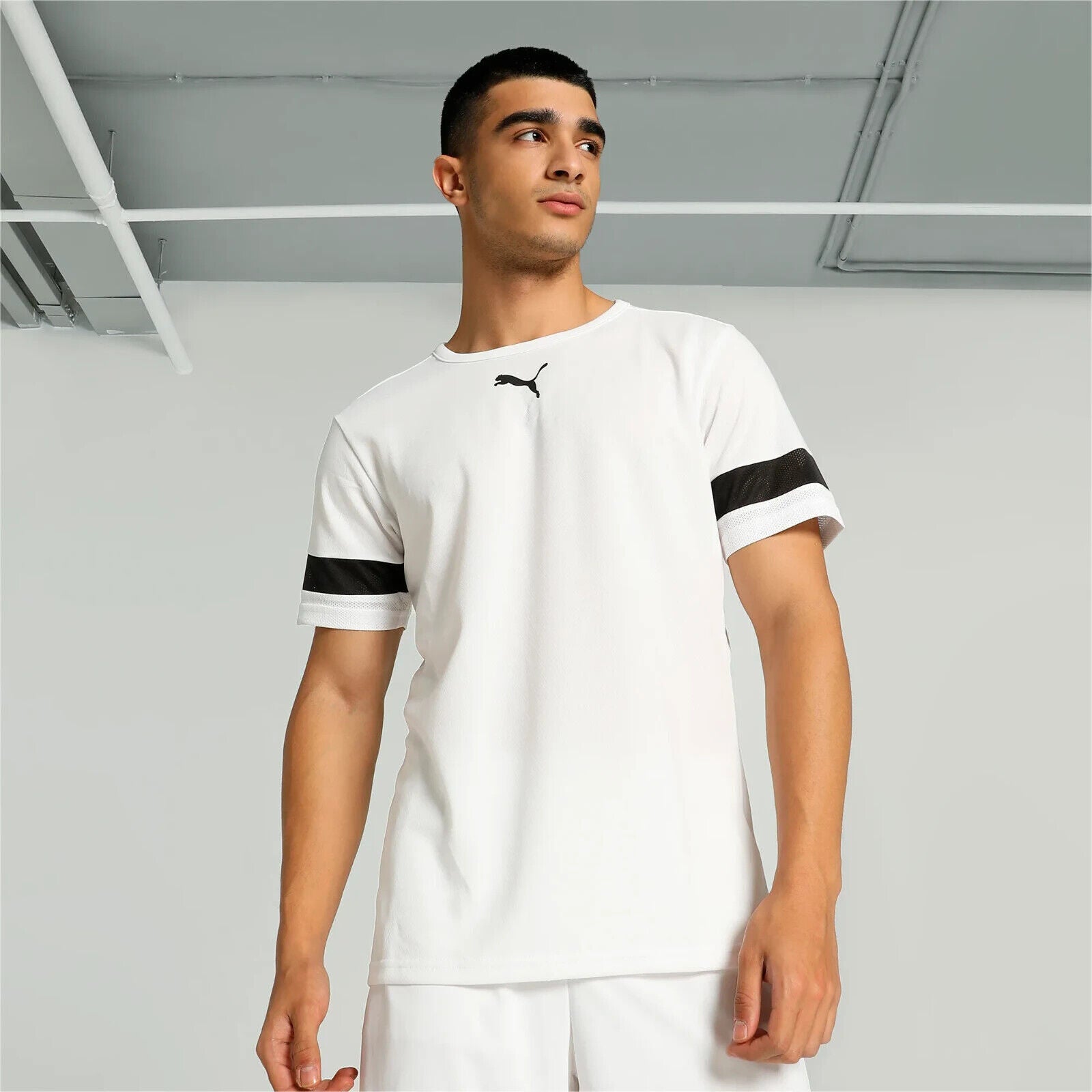 Mens Puma TeamRISE T Shirt DryCELL Football Jersey White 704932