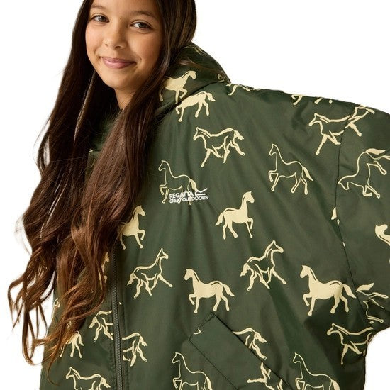 
Regatta Junior Kids Waterproof Fleece Lined Robe Khaki Horse