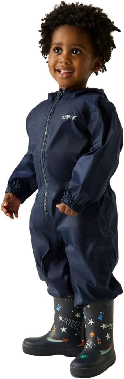 
Regatta Puddle V Kids Waterproof Hooded Suit Navy