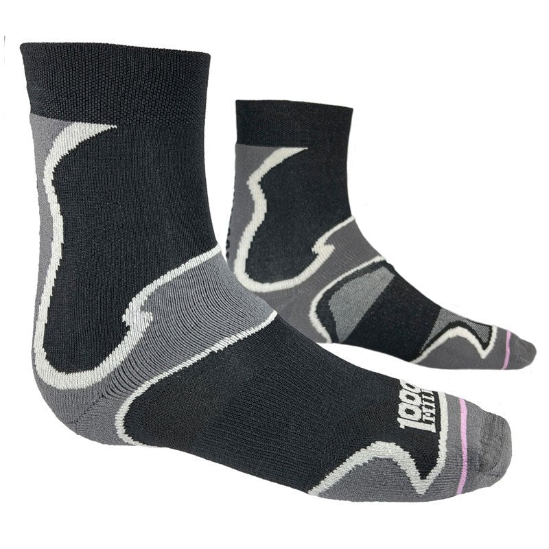 
1000 Mile Mens Fusion Double Layer Sports Socks Black