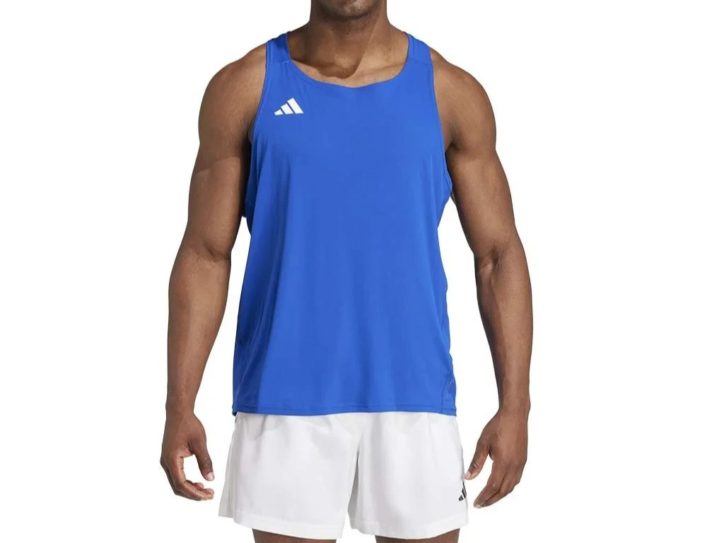 
Adidas Adizero Essentials Mens Running Singlet Vest Blue IX2855